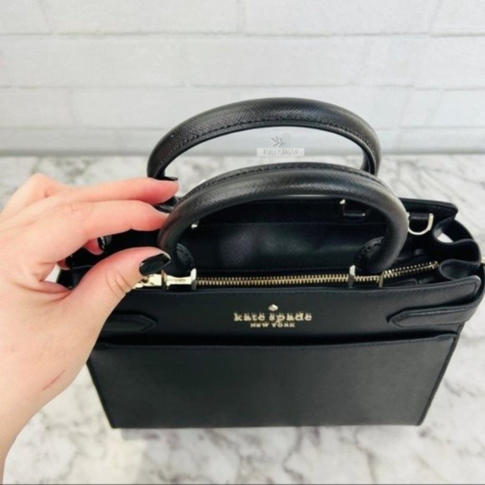 Kate Spade Staci Black Medium Satchel Crossbody - Picture 5 of 9